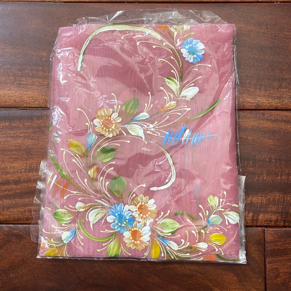 Pink Hand painted Shawl